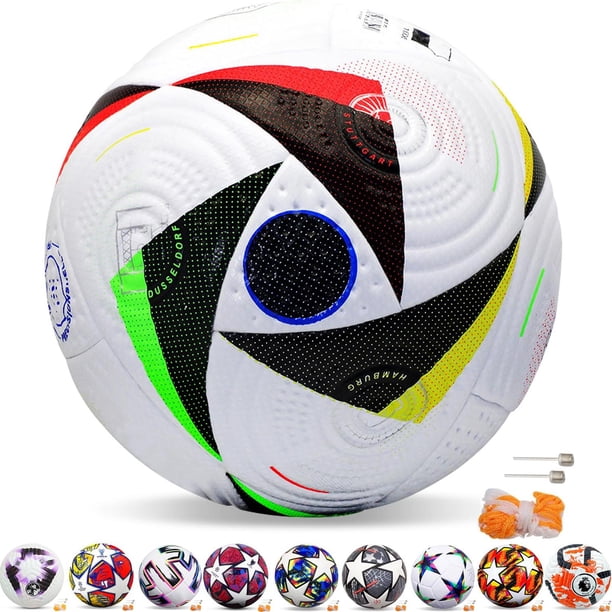 Balón de Fútbol de Entrenamiento Juvenil OZZQ blanco y negro con Red de Pasador para Niños y Adultos
