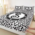 thumbnail image 3 of Feelyou Bowknot Letter S Full Size Sheets for Child, Leopard Cheetah Print Bed Sheets, Modern Fashion Style Sheet Sets, Microfiber Bedroom Decor, 4pcs, 3 of 7