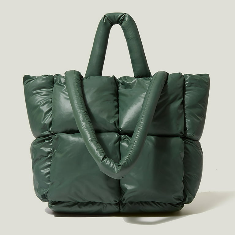 Sling Bag for Women,Ladies Large Quilted Tote Bag Winter Soft Quilted  Shoulder Bag down Shoulder Bag Ladies Handbag Straps for Crossbody Bags  Women