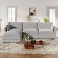 thumbnail image 2 of Muumblus Sectional Cloud Couch with Reversible Ottoman, L-Shaped Chenille Sofa for Living Room, Light Gray, 2 of 8