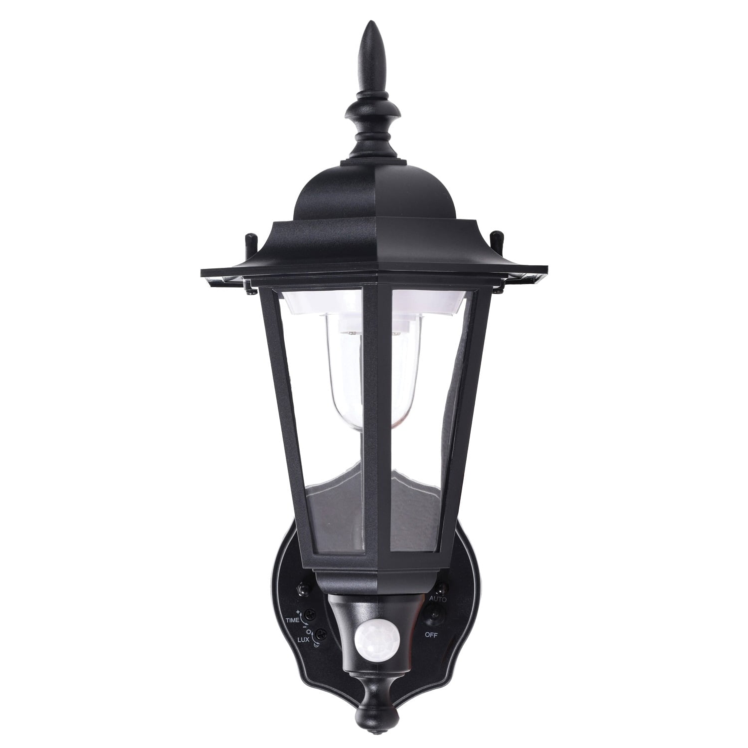 Battery-Powered Motion-Activated Plastic LED Wall Sconce (Black