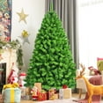 thumbnail image 2 of Costway 6.5FT Pre-Lit Hinged Christmas Tree Green Flocked w/ 924 Tips & 370 LED Lights, 2 of 10