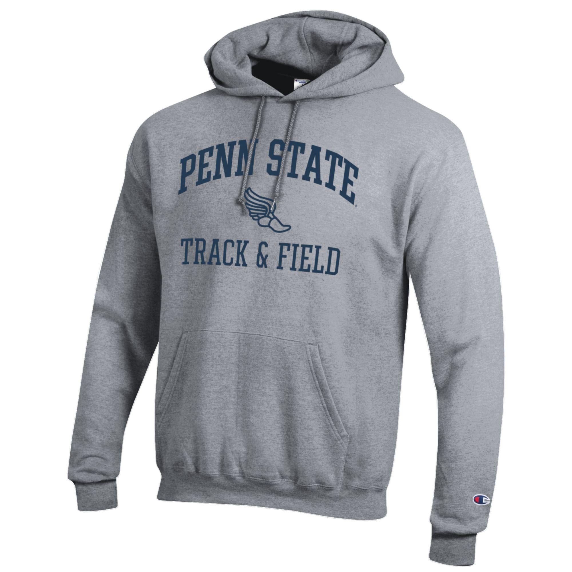 Men's Champion  Gray Penn State Nittany Lions Track & Field Icon Powerblend Pullover Hoodie