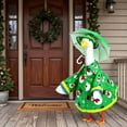 thumbnail image 6 of Porch Goose Outfit 5Pcs Christmas Goose Raincoat with Hat & Umbrella Snowman Printed Statue Goose Dress‑Up Clothing for 23 Inch Yard Goose Outdoor Porch Courtyard Garden Holiday Decoration Green, 6 of 8