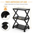 thumbnail image 2 of Gymax Mobile Printer Stand 3 Tier Storage Shelves Printer Cart w/ Pads Black, 2 of 10