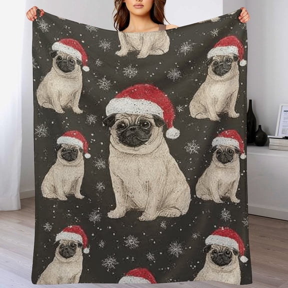 RKSupls Christmas Throw Blanket ,Cute Dog Decorative Blanket for Home Bed Sofa Couch,30x40 in