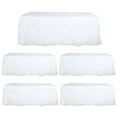 thumbnail image 3 of Efavormart 5 Pack Plastic Table Skirts 14ft White Ruffled - Waterproof Disposable Skirts for Outdoor/Indoor Use, 3 of 6