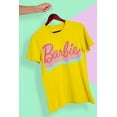 thumbnail image 4 of Barbie Abstract Logo Mens and Womens Short Sleeve T-Shirt (Yellow, S-XXL), 4 of 6