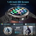 thumbnail image 3 of Blackview Military Smart Watch for Men, 1.45" HD Rugged Smartwatch with Calls, LED Flashlight, Compass, 100+ Sports Modes, 960mAh Battery, Waterproof, Compatible with iPhone Android, Khaki,Black, 3 of 12