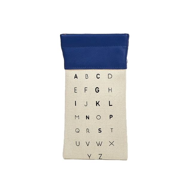 Bolsa para gafas con letras, de spandex y lona, estilo patchwork, para guardar gafas, presbicia, bolsa portátil para gafas de estudiante, bolsa para guardar brochas de maquillaje