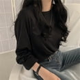 thumbnail image 5 of Camiseta de moda coreana para mujer, camisa de manga larga Y2K para mujer, ropa básica lisa suelta, Tops Vintage para mujer 2024, 5 of 5