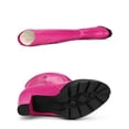 thumbnail image 4 of BLISSFUL STEP Bottes à Talons Hauts Plateforme pour Femmes au-Dessus du Genou Rose Vif 6, 4 of 7