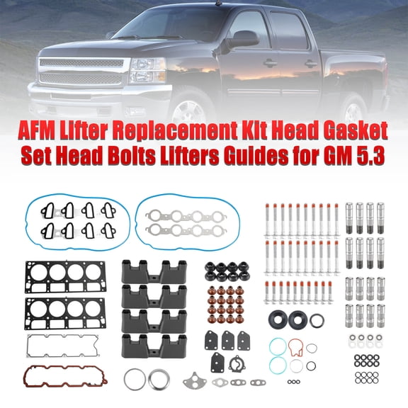 07-14 For Chevy Tahoe 5.3L 5328CC AFM Lifter Replacement Kit Head Gasket Set Head Bolts Lifters Guides Fedex Express Generic