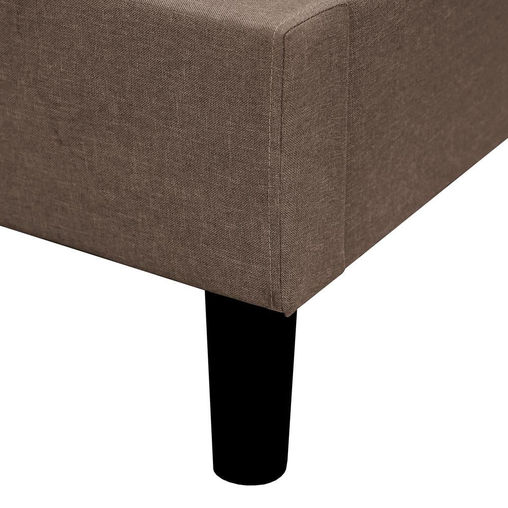 Primo International Adult Olivia Upholstered Platform Bed, Light Brown - Full Size
