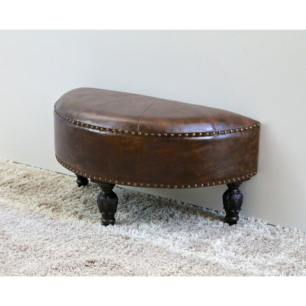 Istanbul Faux Leather HalfMoon Ottoman