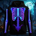 thumbnail image 2 of Tfken Halloween Hoodie For Mens Long Sleeve Festival Graphic Print Halloween Skeleton Sweatshirts Soft Loose Trendy Pullover Tops Outdoor Fall Winter Warm Men Breathable Clothes Black, 2 of 3