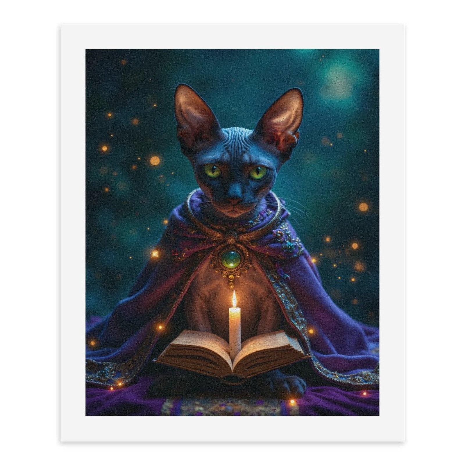Paint By Numbers Kit for Adults Beginner - DIY Mystical Cat Candle Enchantment Canvas Painting Kits for Adults, Frameless Paint By Number for Adults for Home Wall Decor 16x20 Inch