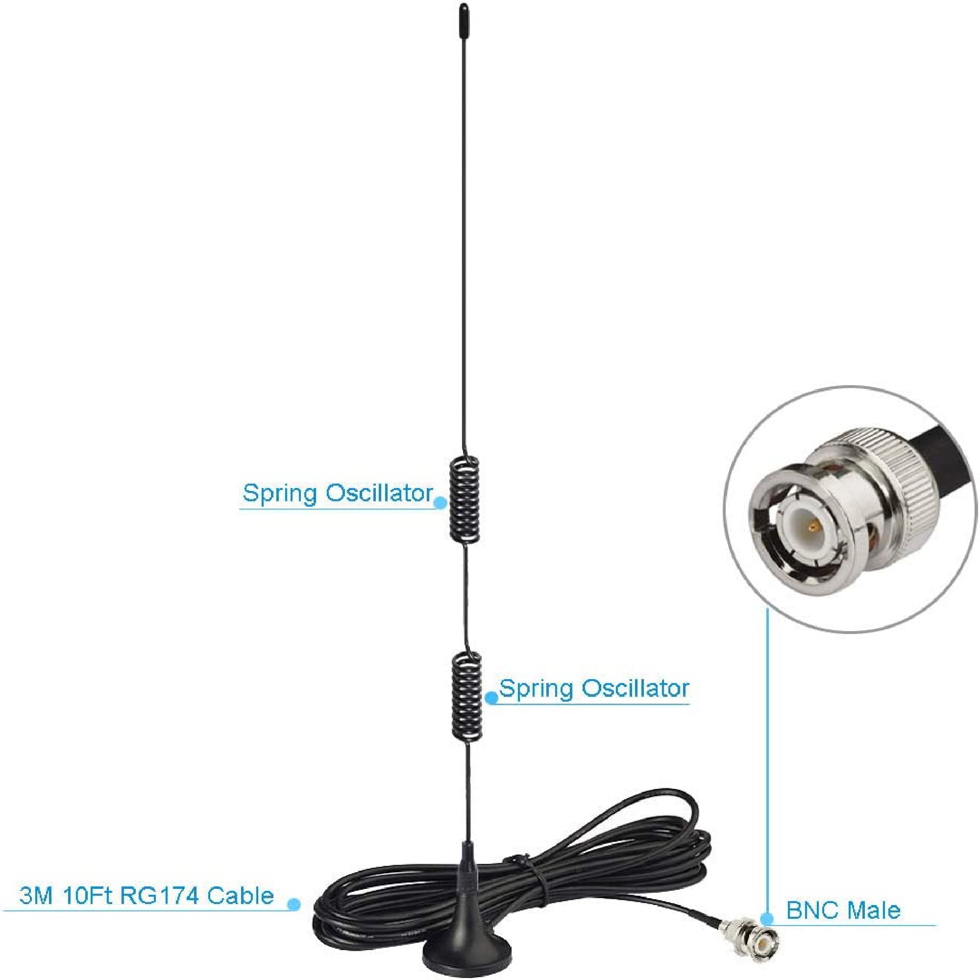 Eightwood VHF UHF Ham Radio Police Scanner Antenna Amateur Radio Mobile  Magnetic Base BNC Male Antenna Compatible with Uniden Bearcat Whistler  Radio Shack Police Scanner Ham Radio 