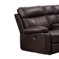 thumbnail image 2 of Contemporary Plush Faux Leather Upholstered Living Room Reclining Loveseat, Brown, 2 of 5