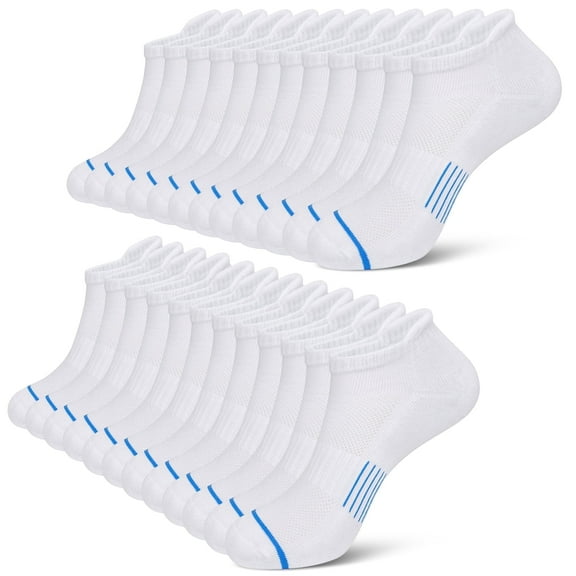 KOITHOT 12 Pairs Men Ankle Socks, Cushioned Athletic Breathable Low Cut Socks for Men