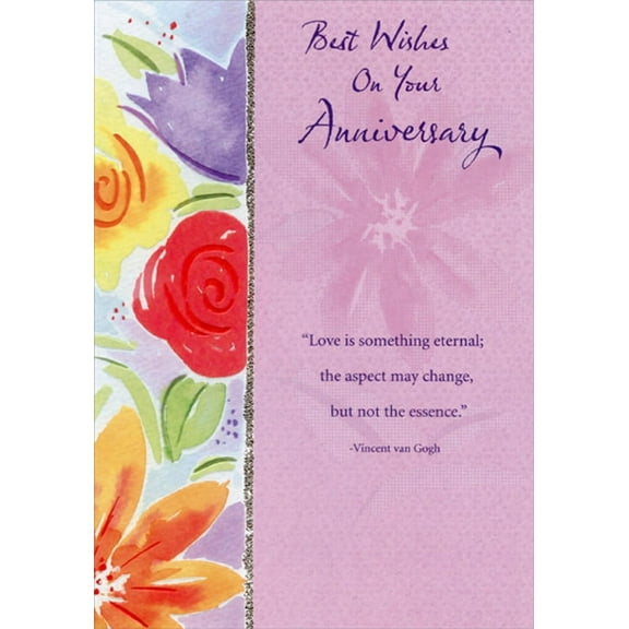 Designer Greetings Love is Something Eternal - Vincent van Gogh Quote Anniversary Congratulations Card for Couple