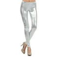 thumbnail image 2 of Neon Nation Shiny Metallic Full Length Leggings Costume Pants, 2 of 3