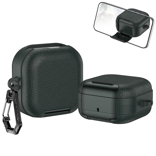Protective Case Compatible with Galaxy Buds 4 / 4 Pro, PC TPU Earbuds Cover with Lock Design and Stand Support