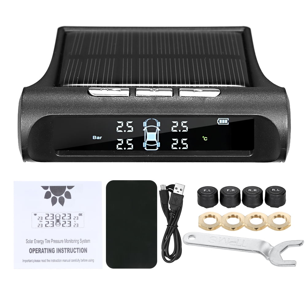 TPMS Tire Pressure Monitoring System Universal Wireless with 4 External Sensors Realtime