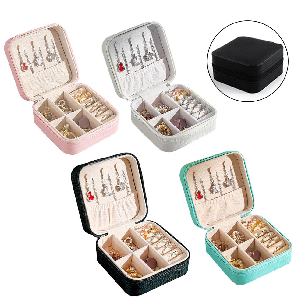 Portable Travel Jewelry Box Organizer Velvet Earring Ring Display Ornaments  Case