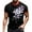 Black, variant on Men's Retro American Flag Raglan Shirt, Three-Button Design with Breathable Fabric for Casual and Sporty Looks ,Black L