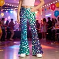 thumbnail image 2 of Tfken Child Soft Comfy Pants School Daily Wear Flare Pants Girls With Pockets Stretch Fashion Sequins Kids Breathable Clothes Size 5-6 Years Blue, 2 of 3