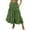 Green, variant on ASFGIMUJ Women's Skirts Mini Boho Elastic Waist Pleated A-Line Flowy Swing Tiered Long Beach Skirt Dress With Pockets White L