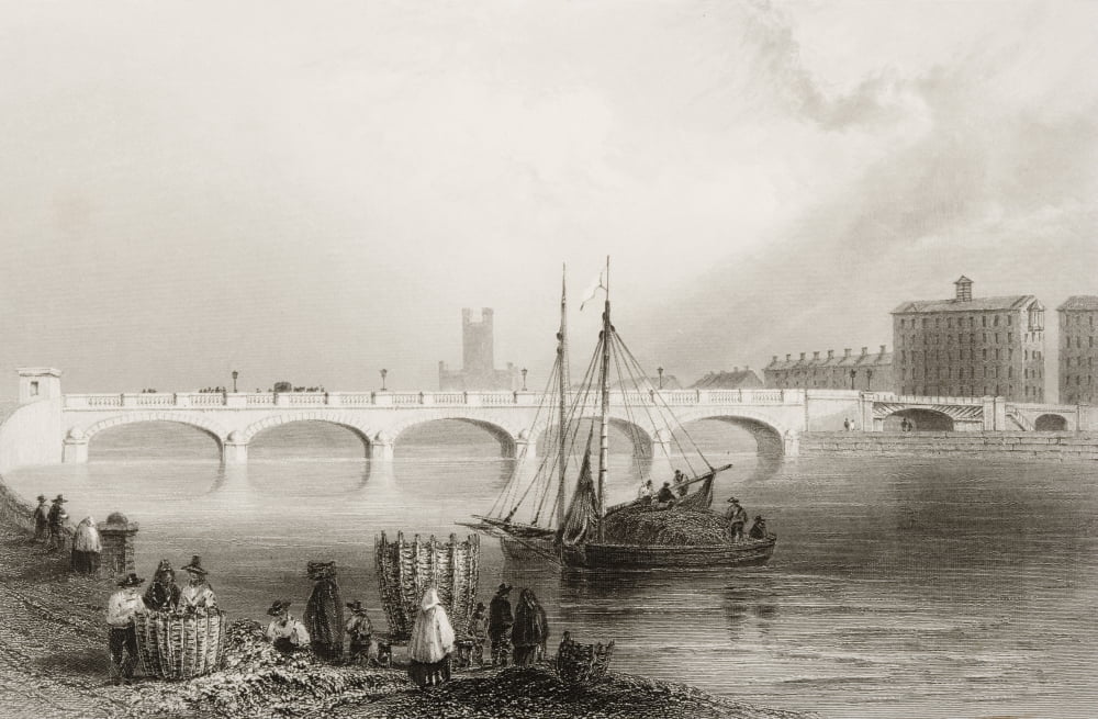 Wellesley Bridge Limerick Ireland Drawn By WHBartlett Engraved By JC Armytage From The Scenery And Antiquities Of Ireland By NPWillis And JStirling CoyneIllustrated From Drawings By WHBartlett Publis