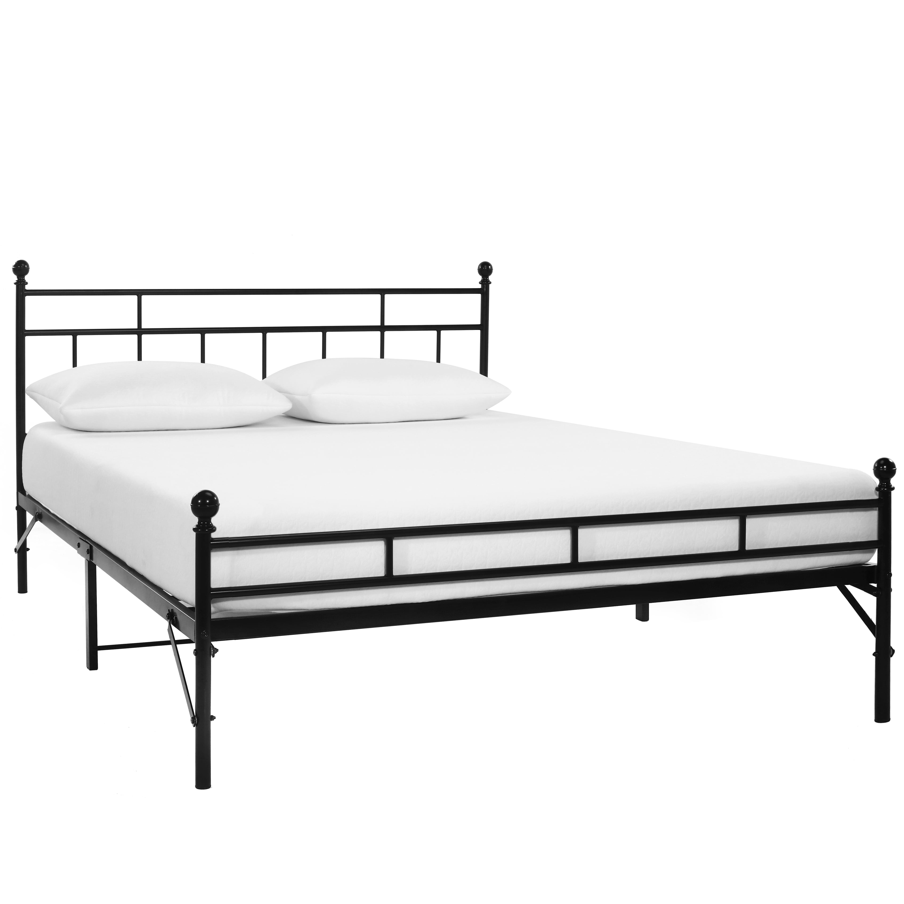 Best Price Mattress 12 Inch All-in-One Easy Setup Metal Platform Bed w/Steel slats and Headboard