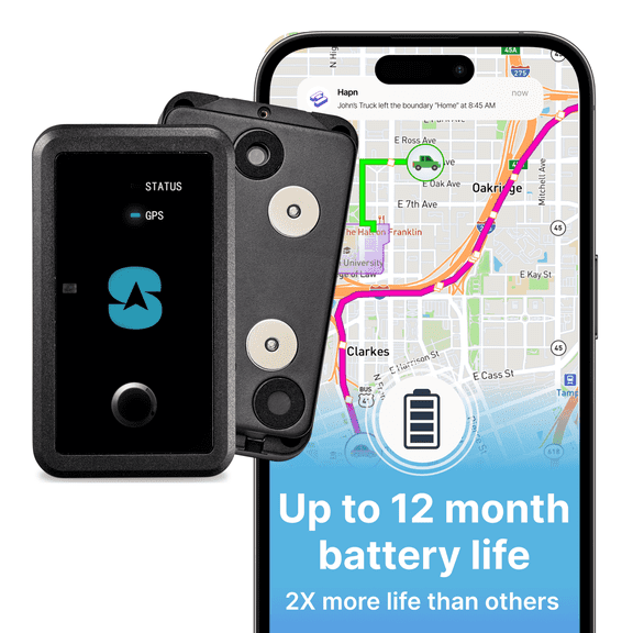Spytec GPS Atlas XL 12 Month Weatherproof Long Term Tracker w/ Magnetic Mount for Cars, Vehicles, Loved Ones, Equipment, Trailers, RV - Unlimited Worldwide Real-Time GPS Tracking - Low Cost Plan