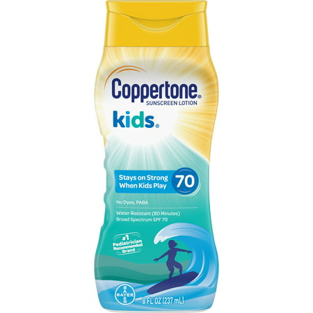 Coppertone Kids Sunscreen Water Resistant Lotion SPF 70, 8 fl (Best Water Resistant Sunscreen 2019)