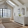thumbnail image 2 of Audrey 84 in. Bath Vanity Set in White with White Quartz Top with Brushed Nickel, 2 of 5