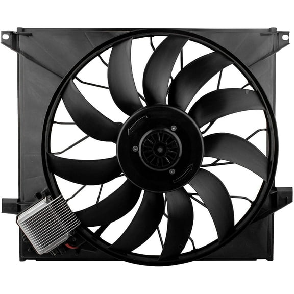 BOXI Radiator Brushless Cooling Fan Assembly Compatible for Mercedes Benz W163 ML55 AMG 2000 2001 2002 2003 | Replaces 1635000293 1635000393 MB3115118