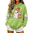 thumbnail image 2 of Ovbmpzd Green Adult Halloween Sweatshirts Oversized Graphic Hooded Hoodie Casual Long Sleeve Tops,M, 2 of 5