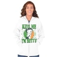 thumbnail image 4 of Betty Boop Saint Paddys Kiss Me Zip Hoodie Sweatshirt Women Brisco Brands M, 4 of 6
