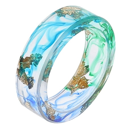 

1pc Delicate Resin Ring Gold Foil Ornament Ring Hand Jewelry Resin Ring Jewelry