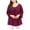Hot Pink Shirts, variant on Htigea Women Plus Size 3/4 Sleeve Tshirt Pleated Crewneck Tunic Tops Casual Loose Fit Pullover Solid Color Tees Purple,L