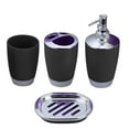 thumbnail image 1 of 4pcs Bathroom Accessory Set PP Plastic Bathroom Accessory Set Soap Suit Cup Toothbrush Holder Soap Dish Dispenser Kit,Black, 1 of 6