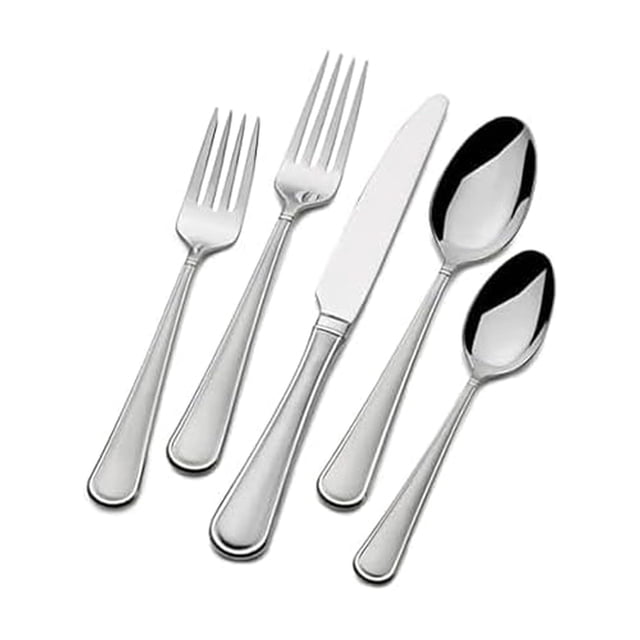 Juego de cubiertos Mikasa Virtuoso Frost de 65 piezas de acero inoxidable
