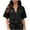 Black, variant on Short Sleeve Shirts for Women, Women's Dressy Lapel V Neck Denim Blouse, Loose Pullover Short Sleeve Casual Cropped Going Out Tops Spring 2026