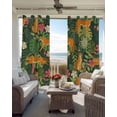 thumbnail image 3 of Tropical Plants Black Out Curtains 63 Inch Long, Room Darkening Draperies Curtains Panels, Summer Botanical Animals Flowers Leaves Thermal Insulated Curtain for Bedroom Living Room 52"x63" 2 Panels, 3 of 8