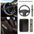 thumbnail image 3 of Jeiento Wolf Front Seat Covers Full Set with Steering Wheel Cover Safe Belt Pads Armrest Pad Coasters Garbage Can Rear View Mirror Cover Keychain Air Vent Storage Holder12 PCS Aztec Dream Catcher, 3 of 6