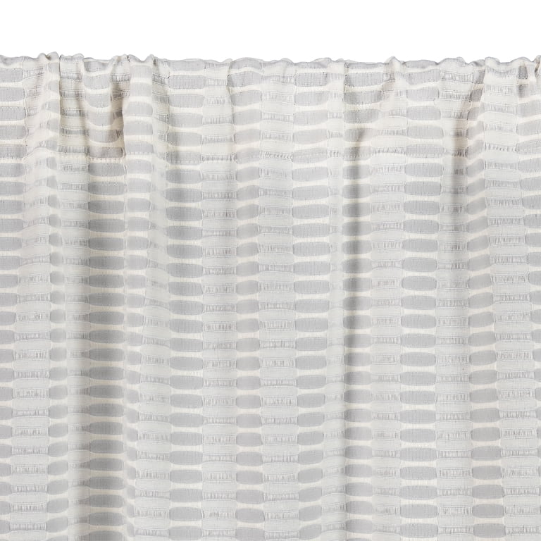 Better Homes & Gardens Ladder Stripe Kitchen Curtain Set, Gray photo 3