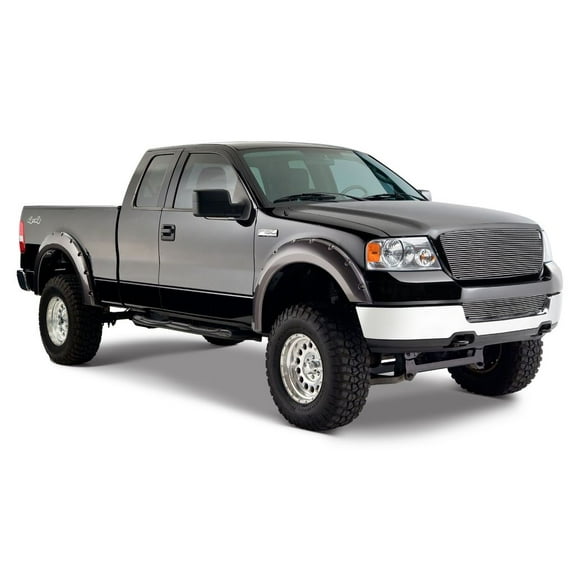 Bushwacker by RealTruck Pocket/Rivet Style Front & Rear Fender Flares | 4-Piece Set, Black, Smooth Finish | 20916-02 | Compatible with 2004-2008 Ford F-150 Styleside