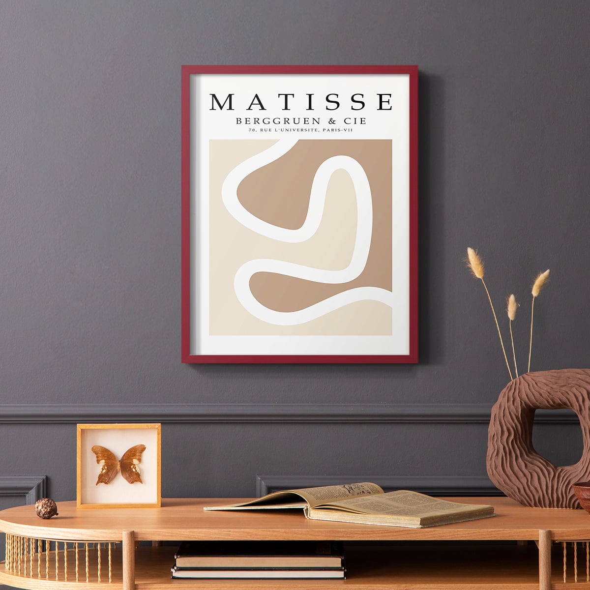 Matisse CCCXLVI in Red Solid Wood 22 x 28 Framed Print